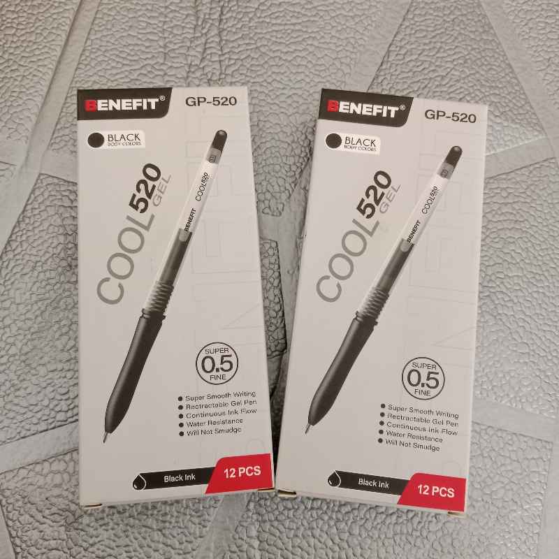 Bolpoin Benefit GP-520 GEL INK PEN 0,5mm/12Pcs (Black)