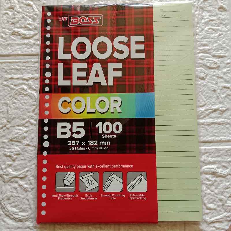 Loose Leaf BIG Colour B5 257×182mm isi 100 Lembar